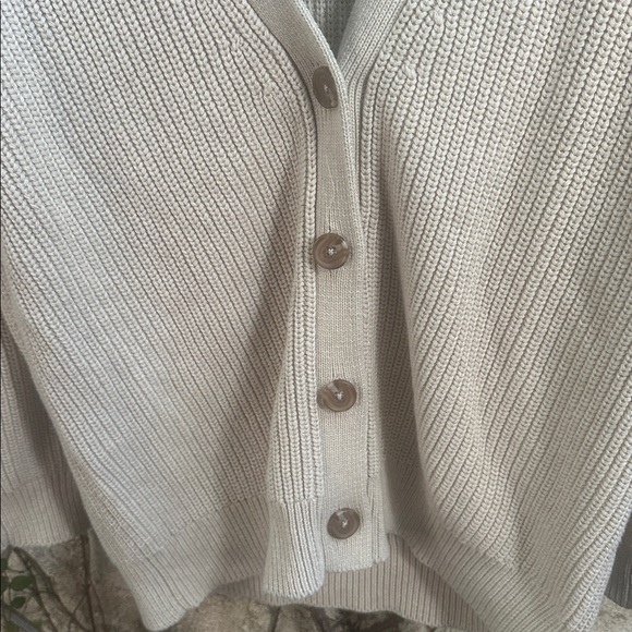 Quince Beige Button-Up Cardigan - Picture 4 of 6